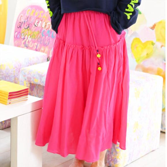Kerri Rosenthal Vacance Pintuck Skirt - Sugar Pink main image 1